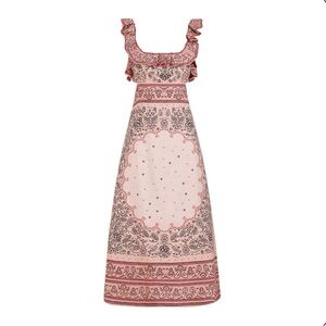Zimmermann Pink and Black Embroidered Dress